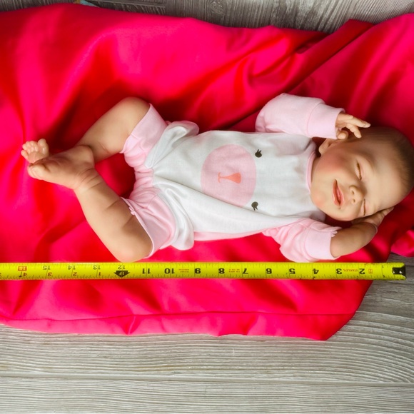 Sleeping smiling realistic baby doll play toy hard body with lovable limbs 22” - Picture 11 of 16